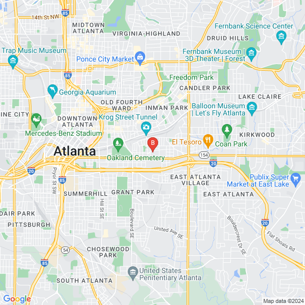 Atlanta Asbestos Testing & Removal Pros location map: 220 Pearl St SE, Atlanta, GA